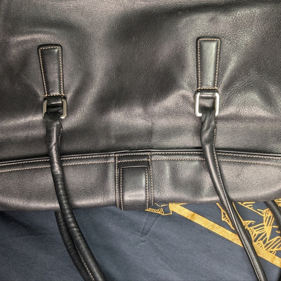 Vintage Coach Large Black Leather Business Tote 5133 - Picture 8 of 11